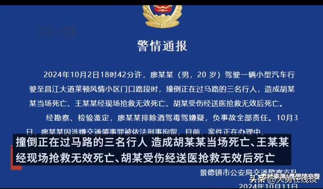景德镇警方通报一起一家三口被撞身亡事件，处理指南与反思