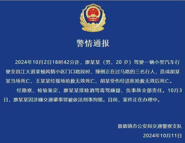 景德镇一家三口被撞身亡事件