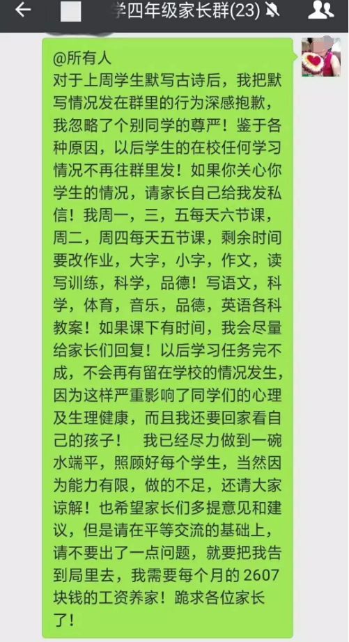 班主任在班级群中的愤怒爆发，事件背景、经过与影响